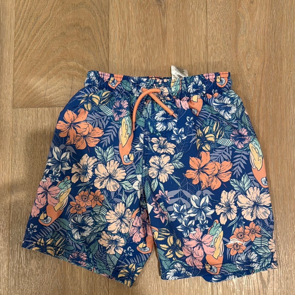 Floral Tropical Print Swim Shorts